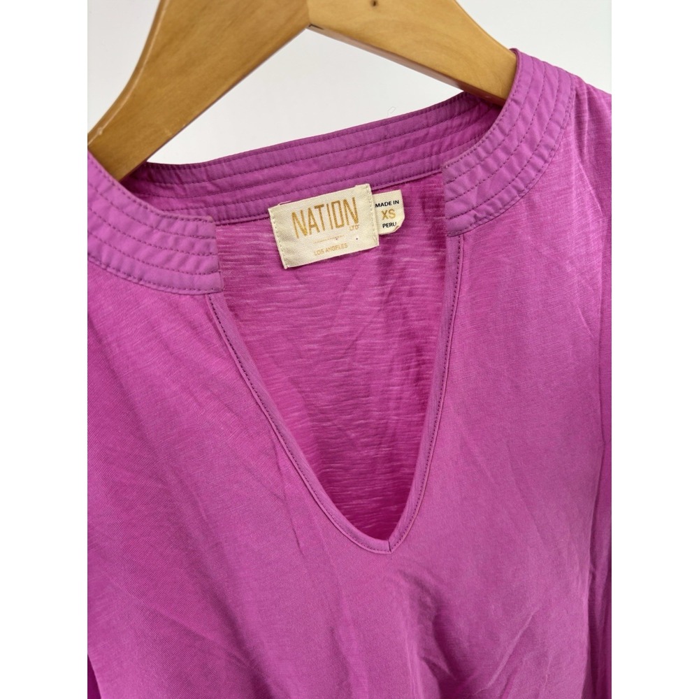 Nation Los Angeles LTD Constance Tank Top Sz XS Flutter Sleeve V Neck Coquette‎ - Picture 3 of 11